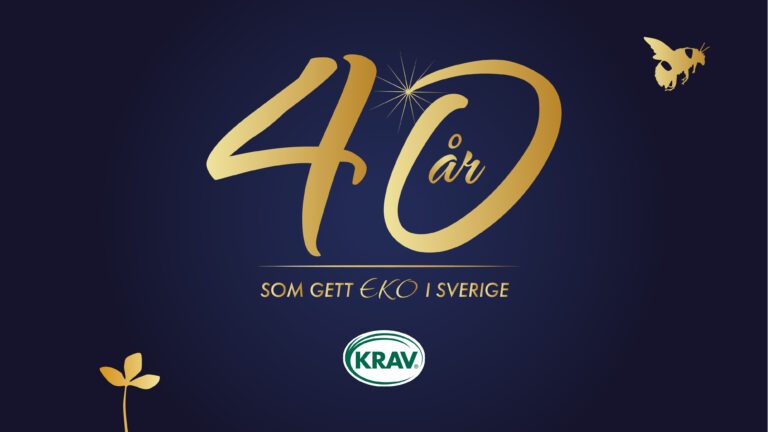Jubileumslogo KRAV 40 år Web_16x9-1740486007 År 2025 fyller organisationen KRAV 40 år.